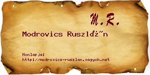 Modrovics Ruszlán névjegykártya